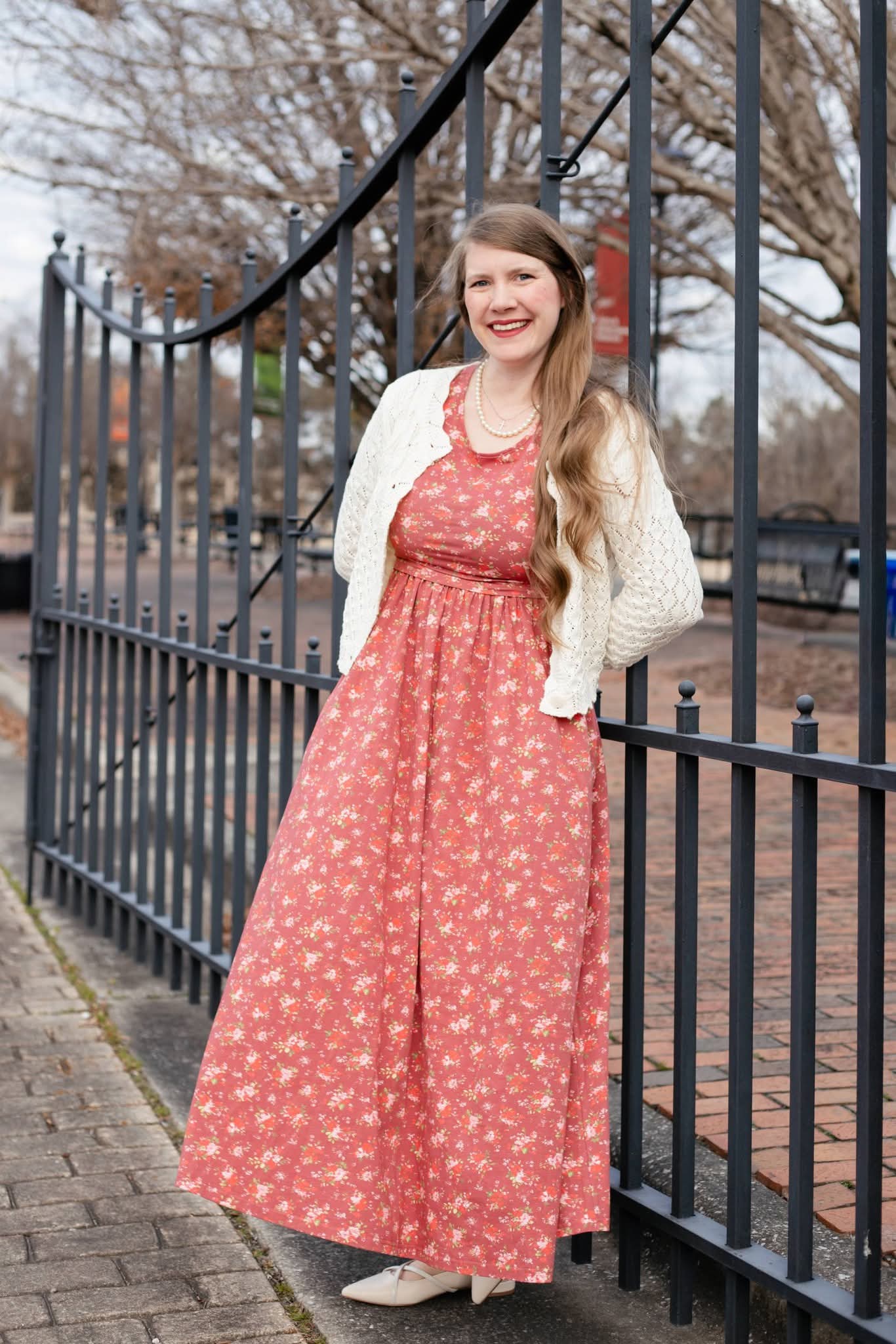 Romantic Blooms Cotton Nursing-Friendly Maxi Dress