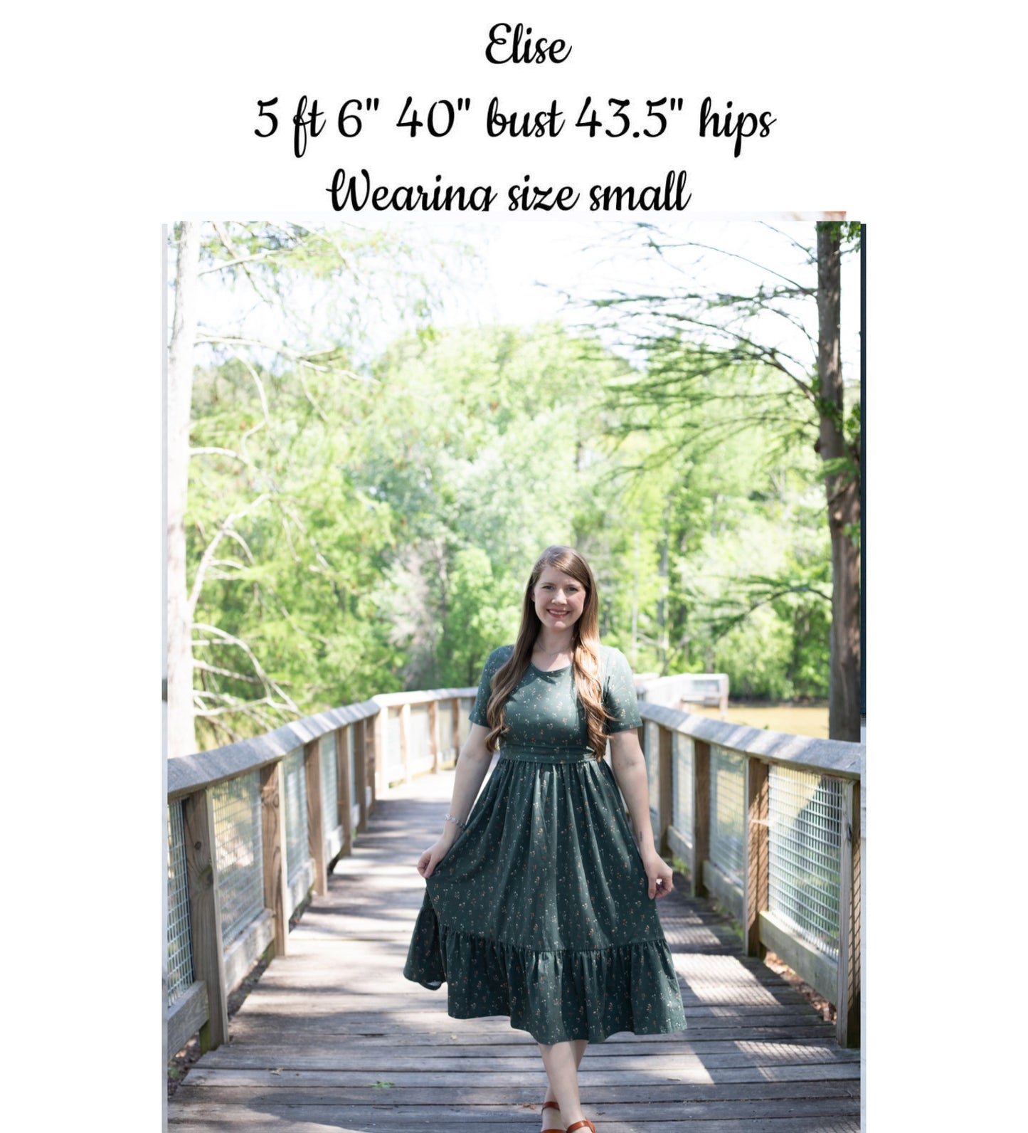 Forest Blooms Cotton Tiered Midi Dress with Natural Waist Bodice
