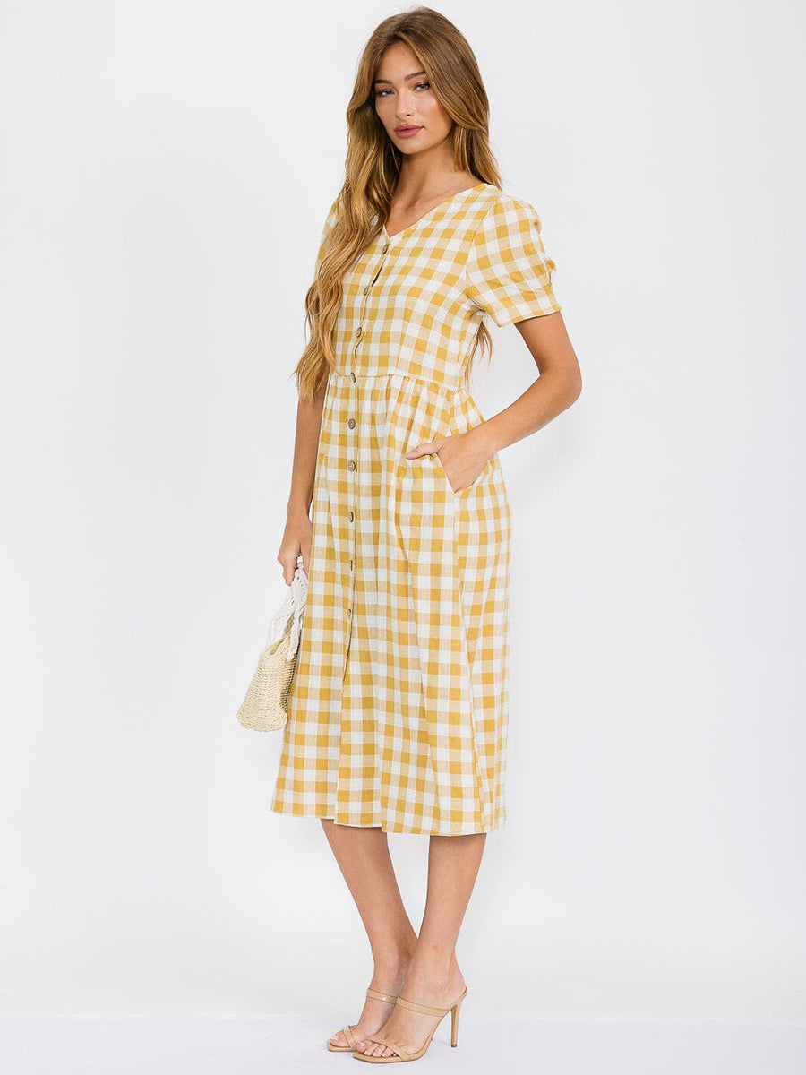 100% Cotton Gingham Dress Nursing Friendly