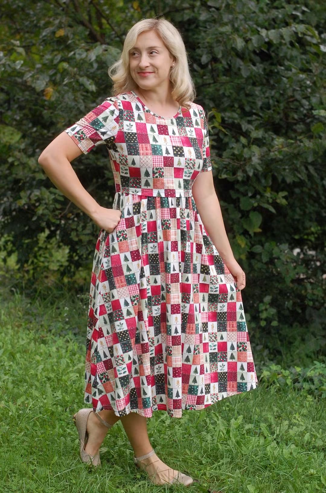 Pre-Order "Holiday Cheer"  Cotton Midi Dress
