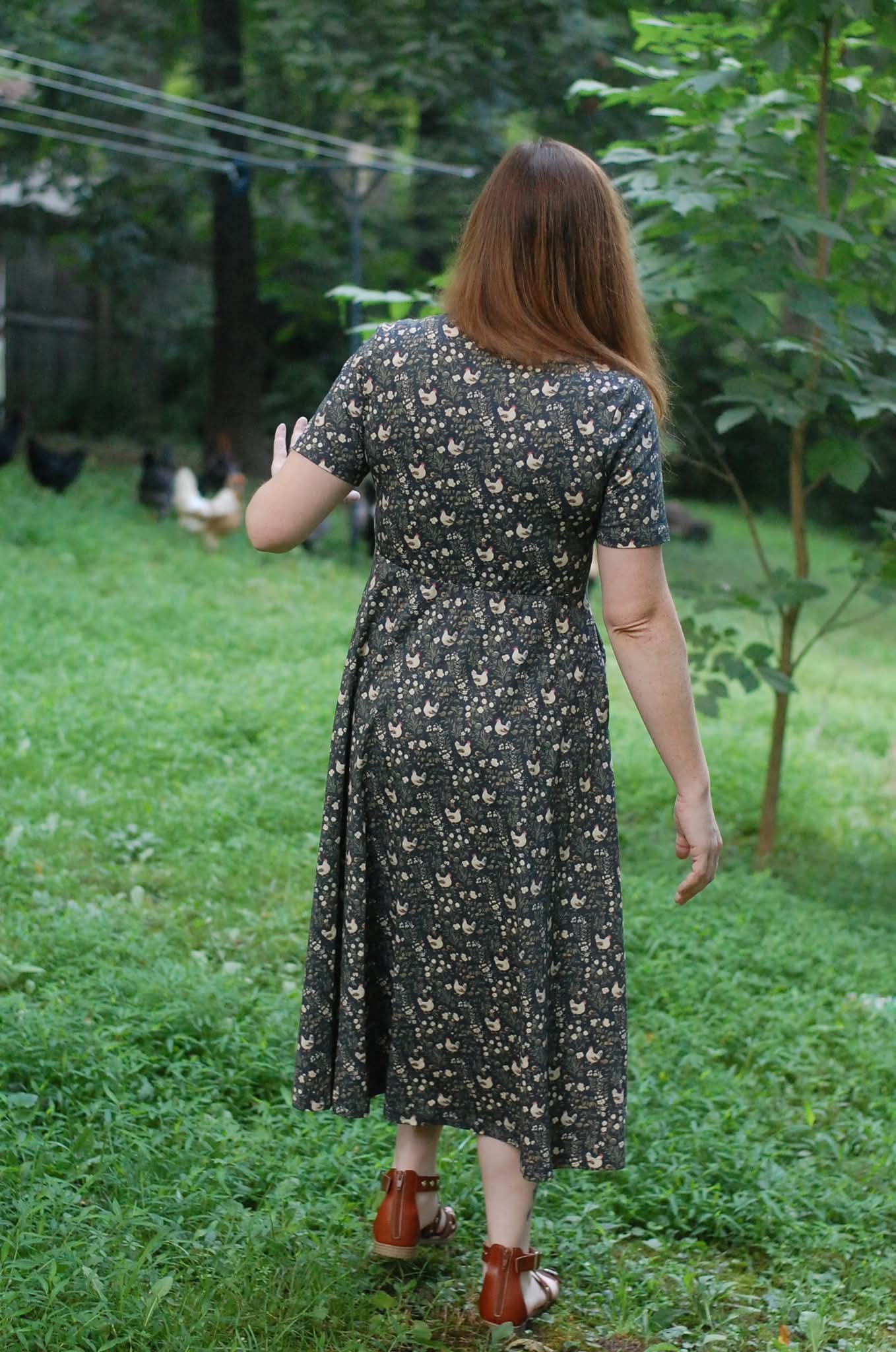 Cotton Chicken Print Twirl Dress