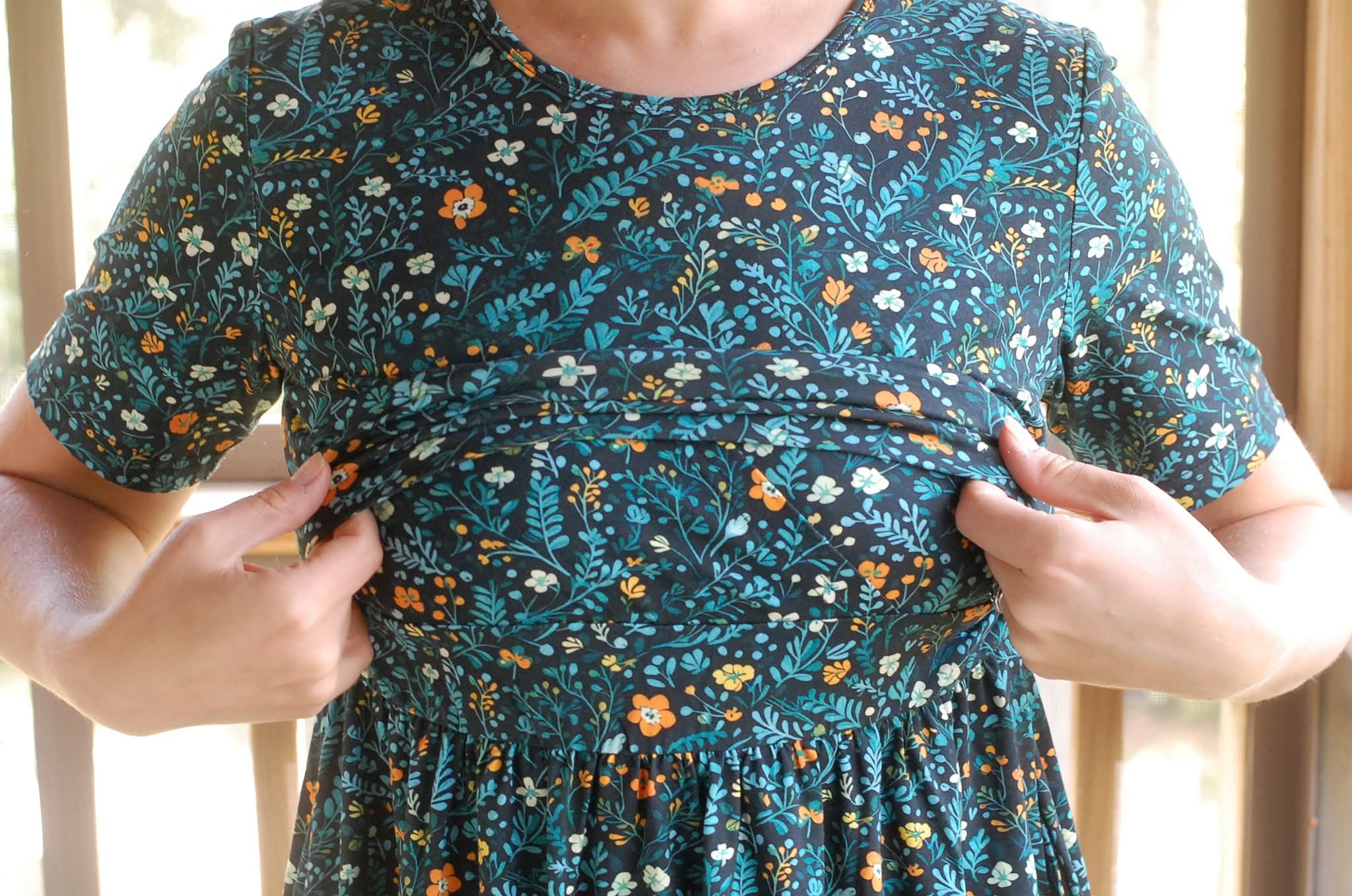 Cotton Fernwood Floral Homestead Nursing Friendly Dress