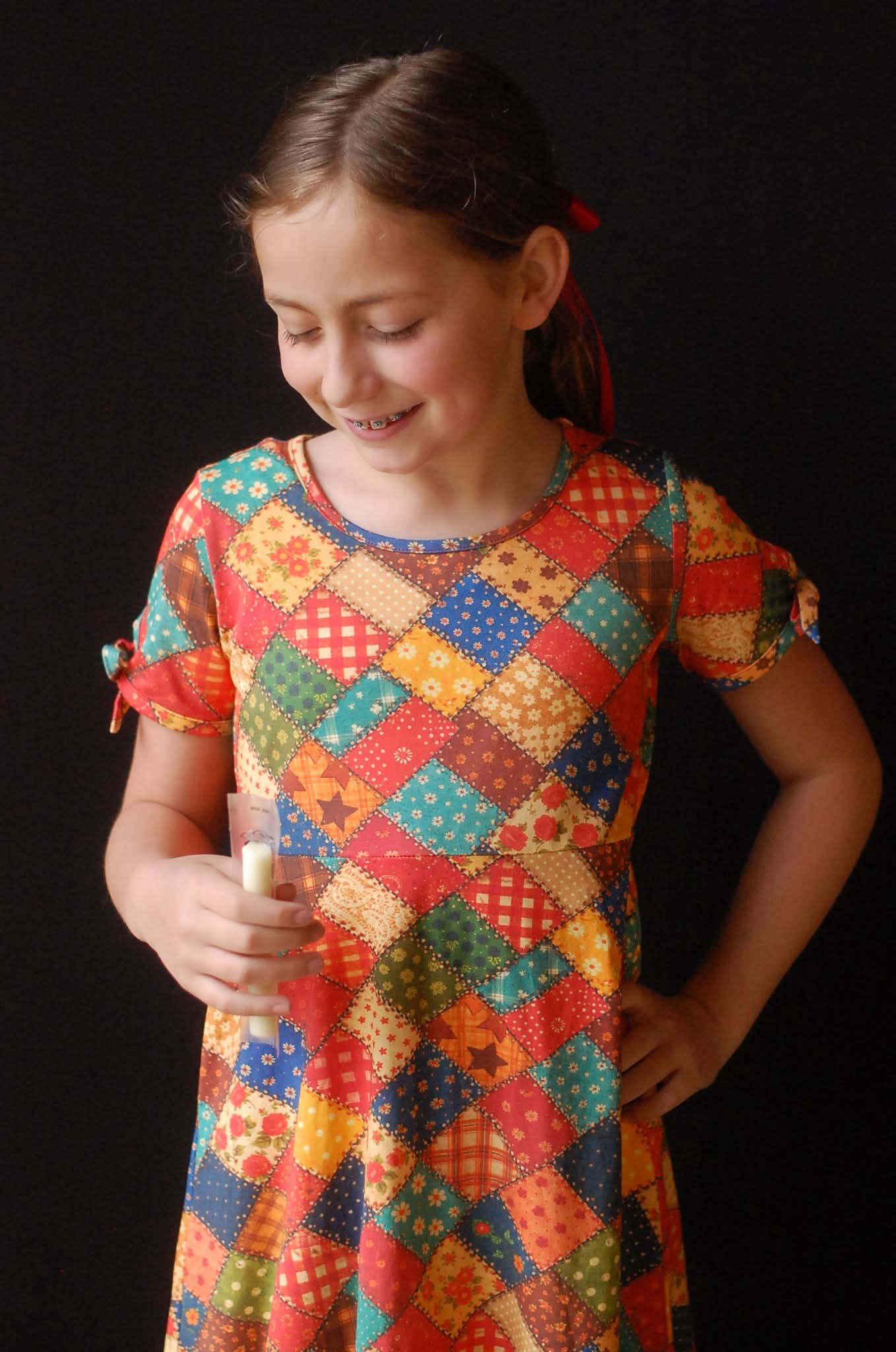 June Pre-Order Girls Country Charm Patchwork Twirl Cotton Dress