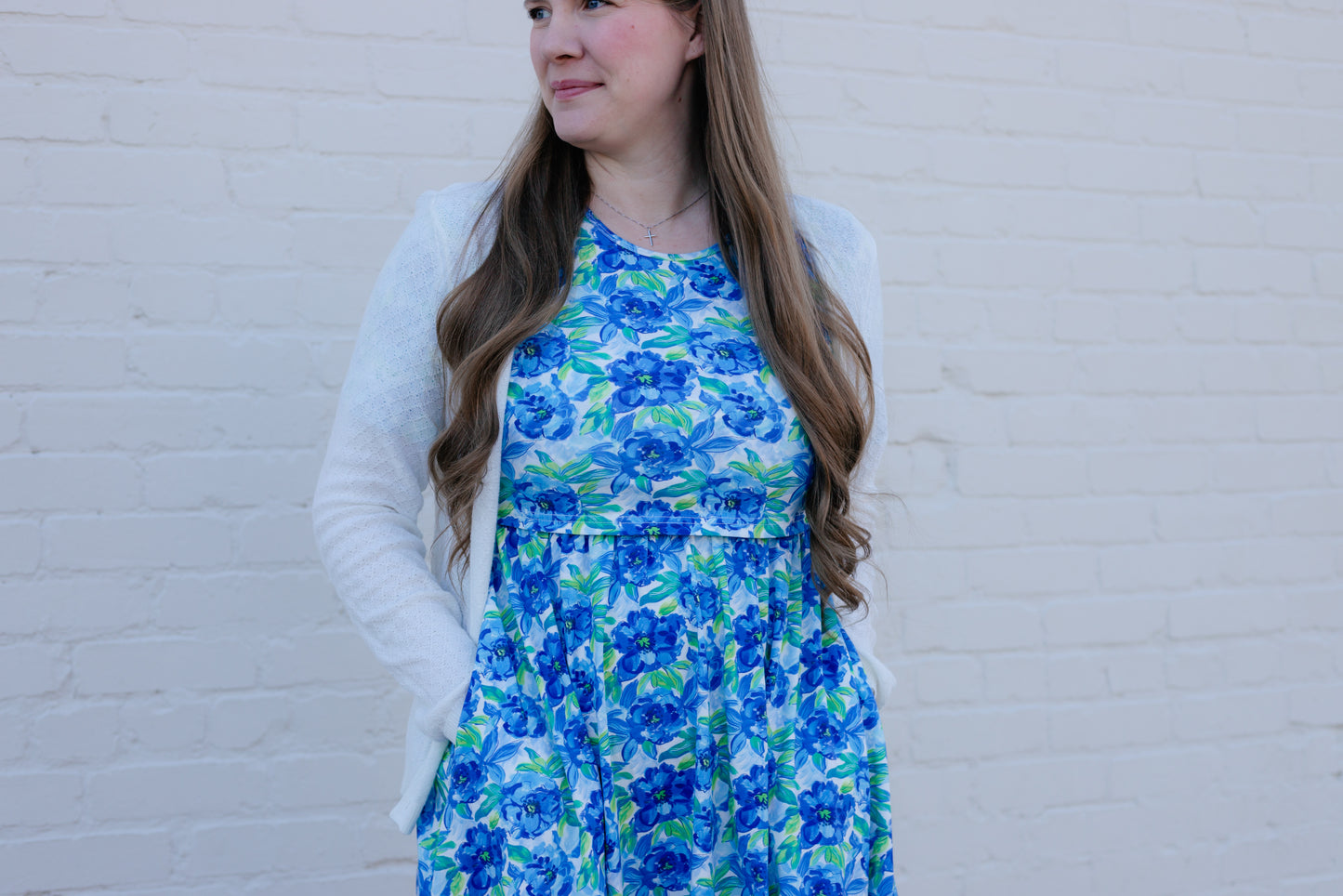 Watercolor Blooms Cotton Dress