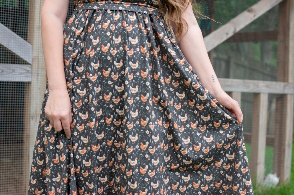 Pre-order "Farmyard Bevy" Cotton Maxi Dress