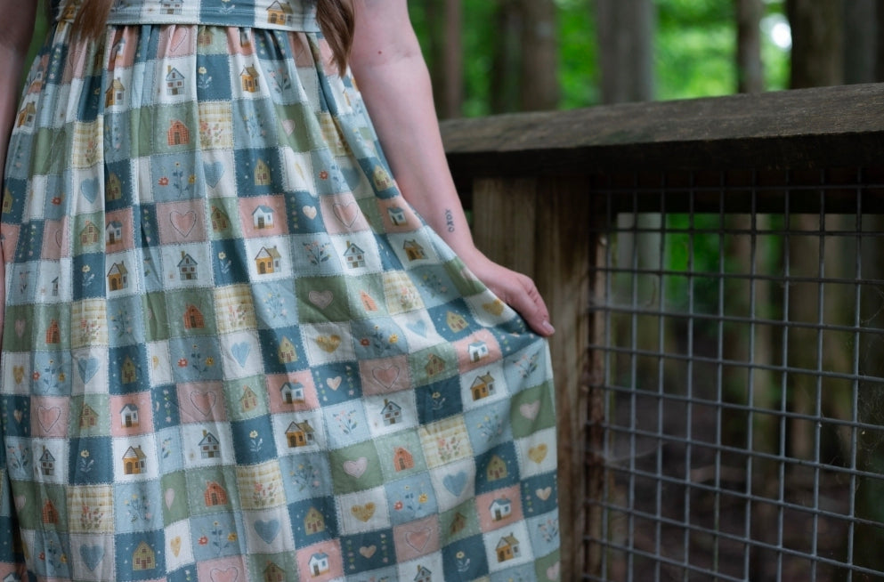 Pre-Order "Storybook Cottage"  Patchwork Cotton Maxi Dress
