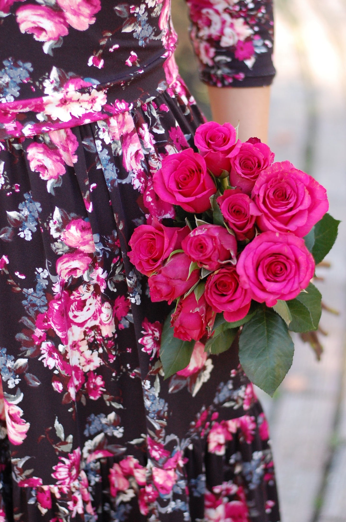 "Rose in Bloom" Tiered Nursing & Maternity Friendly Dress