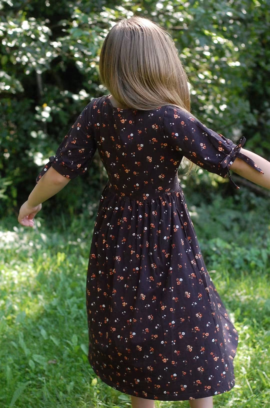 Pre-order Girls Ember Blossom Cotton Tiered Dress