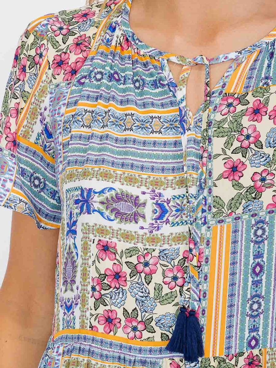 Short Sleeve V-Neck Dress
