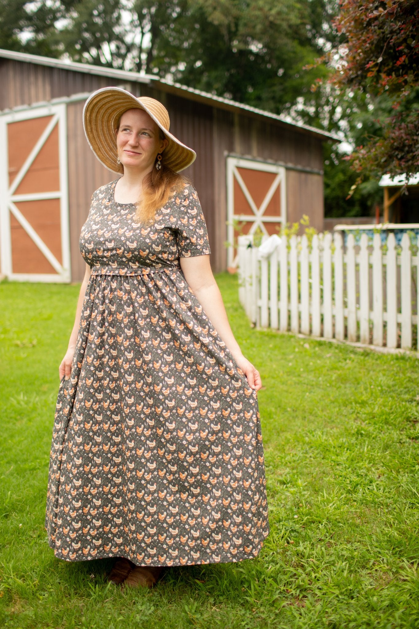 Pre-order "Farmyard Bevy" Cotton Maxi Dress