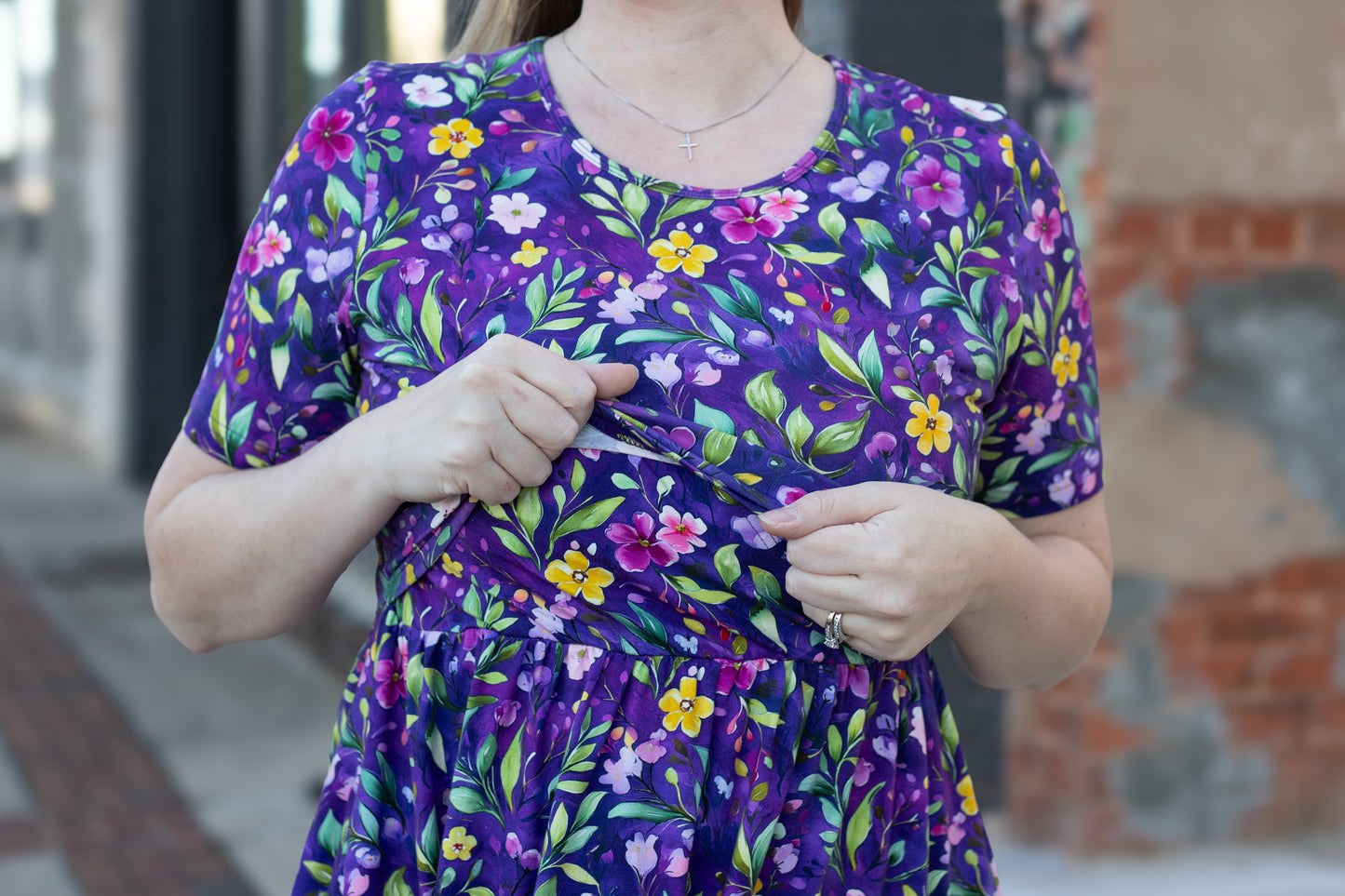 Violet Blooms Cotton Dress