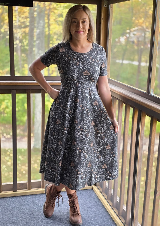 Floral "Ivy" Cotton Twirl Dress