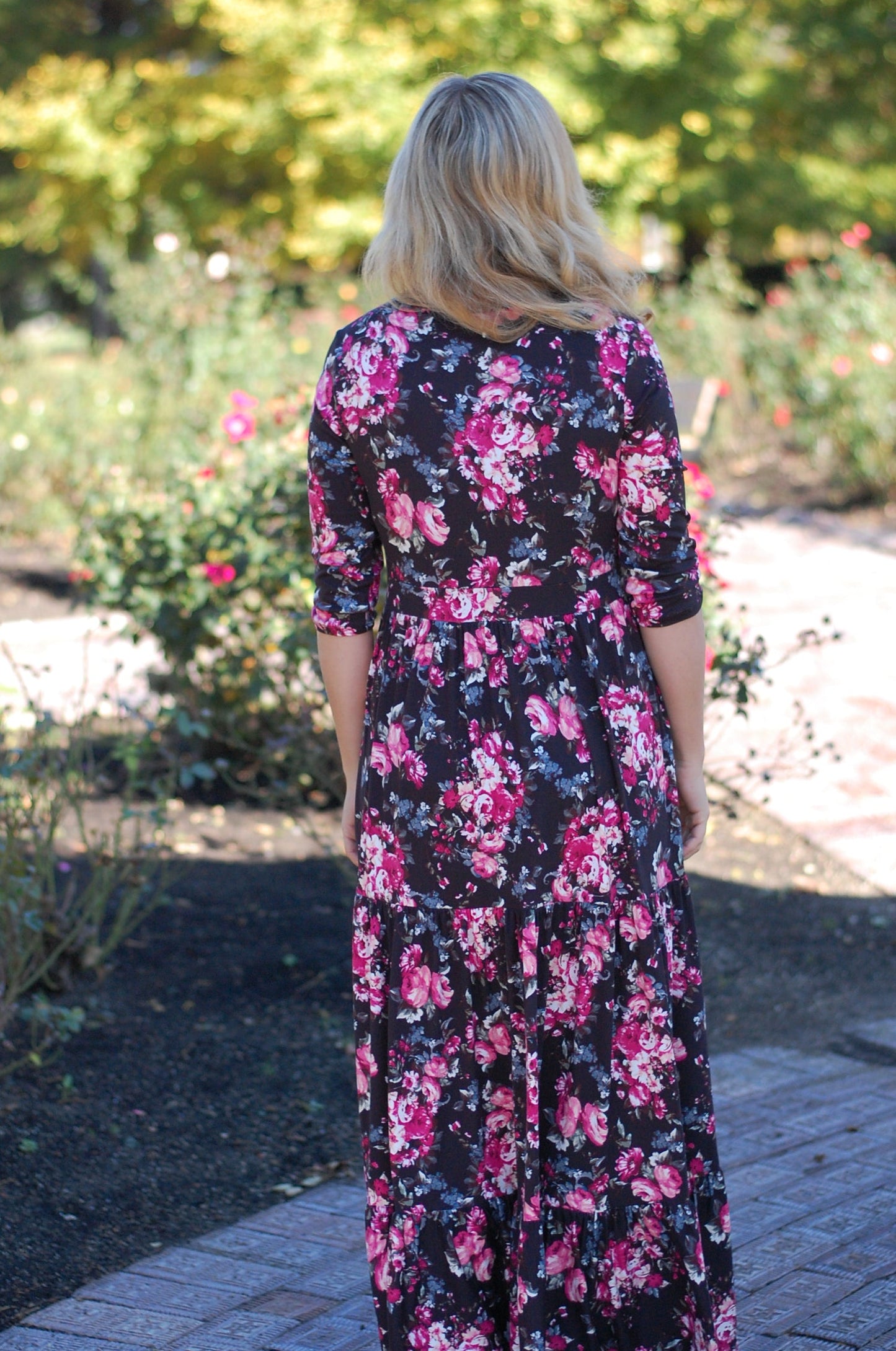 "Rose in Bloom" Tiered Nursing & Maternity Friendly Dress