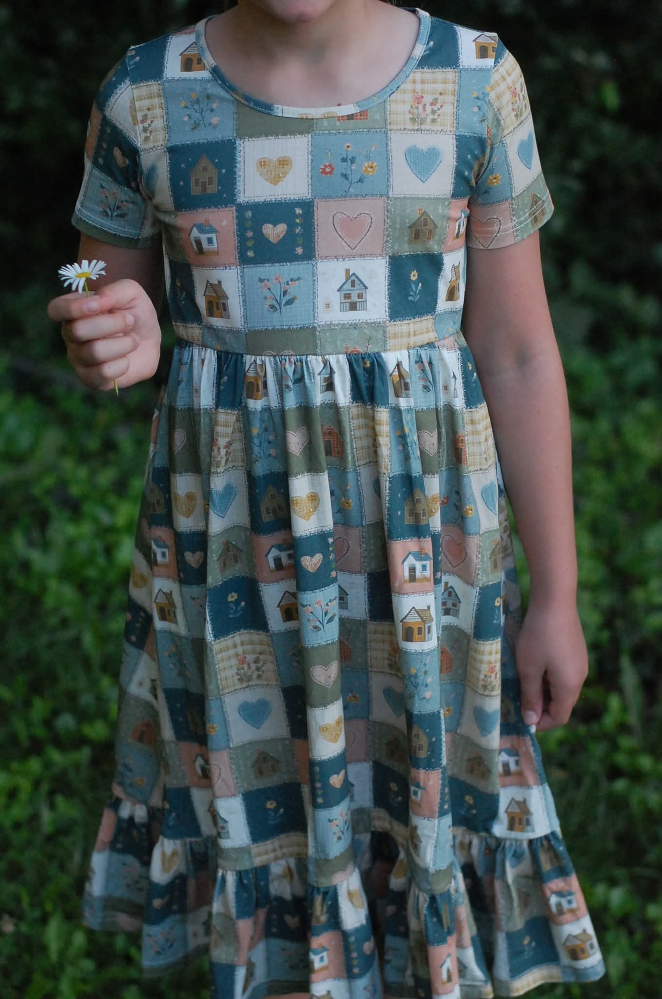 Pre-order Girls "Storybook Cottage" Cotton Tiered Dress