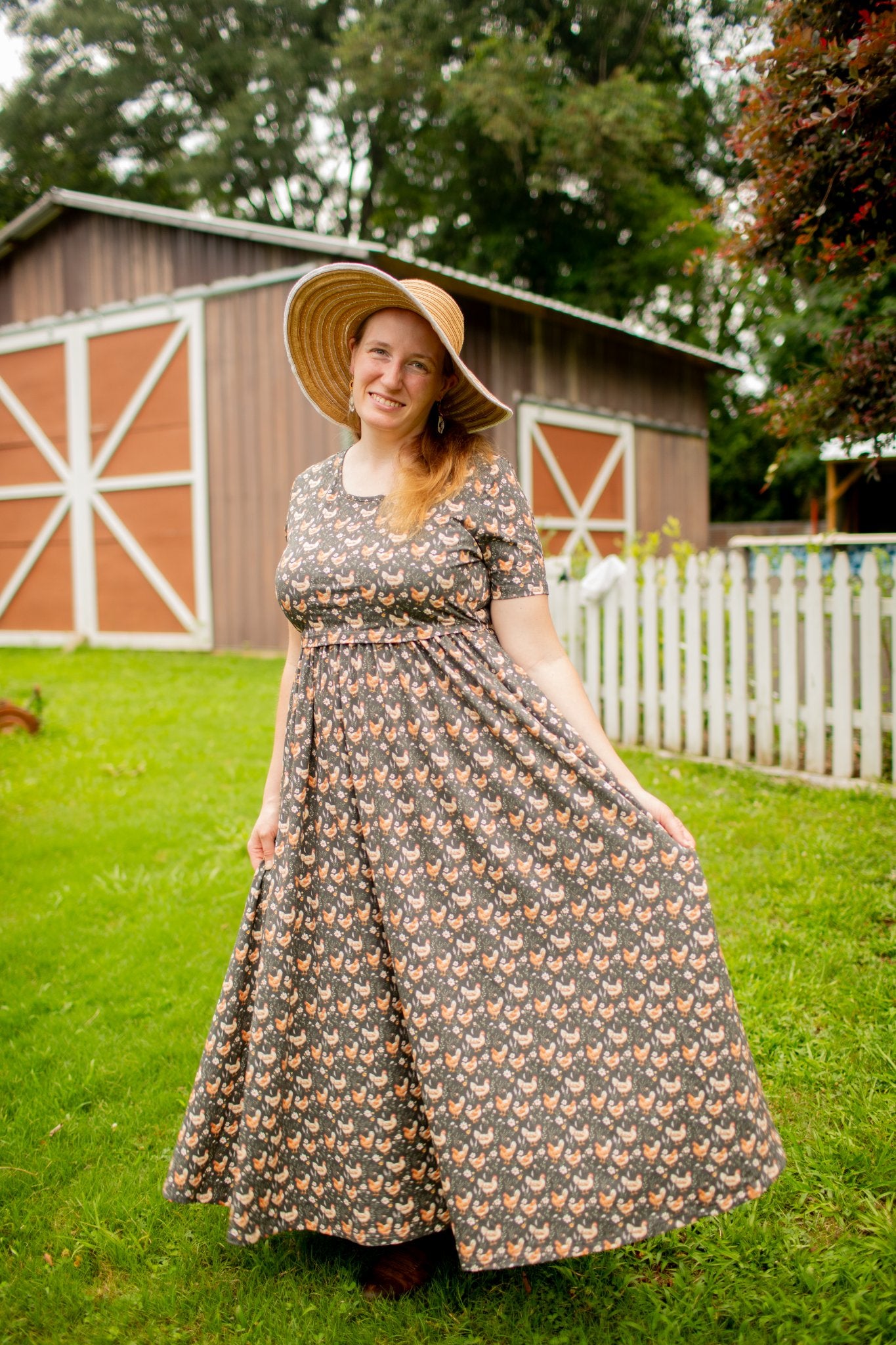 Pre-order "Farmyard Bevy" Cotton Maxi Dress