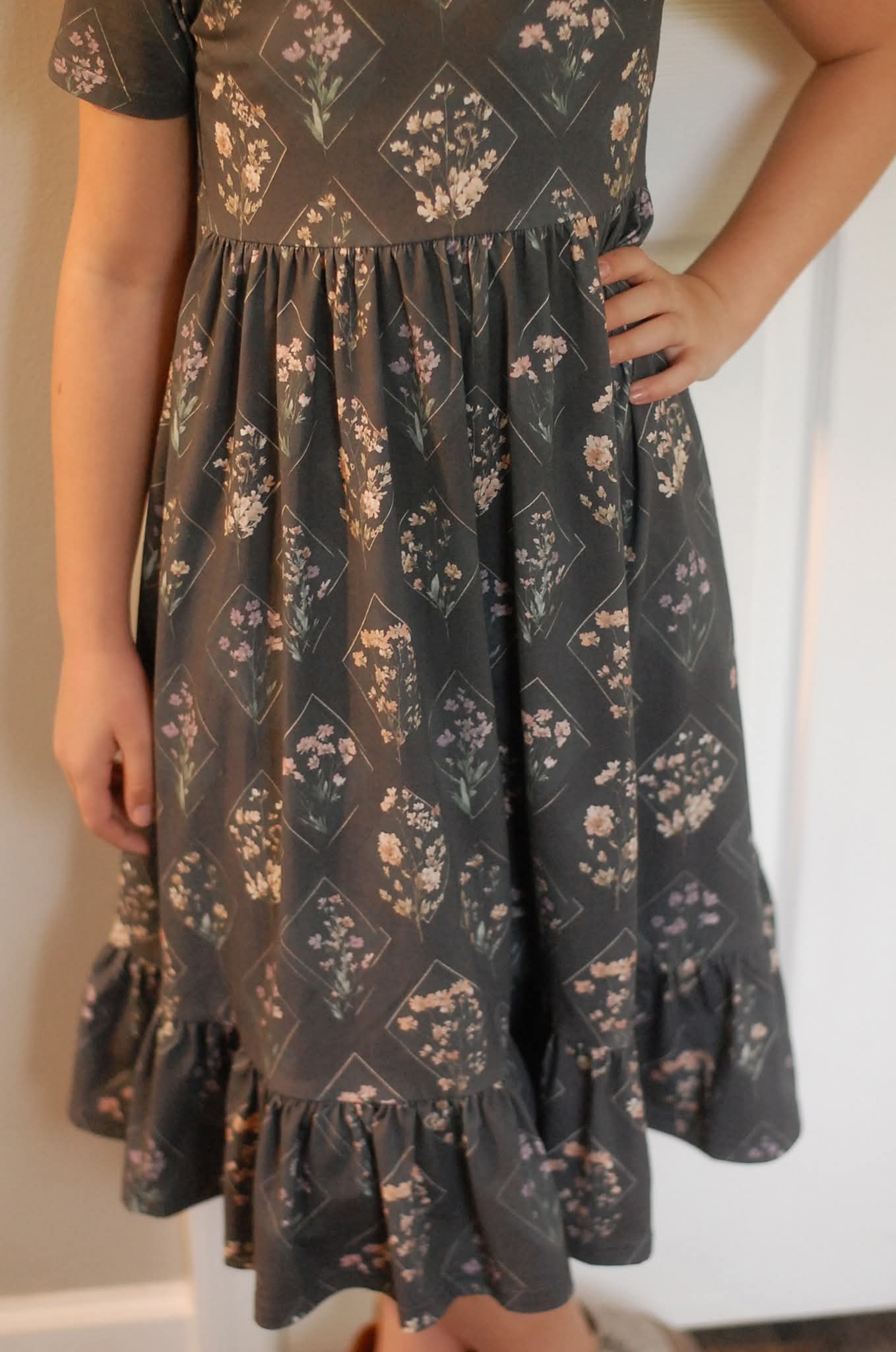Girls Moonlit Meadow Cotton Tiered Dress