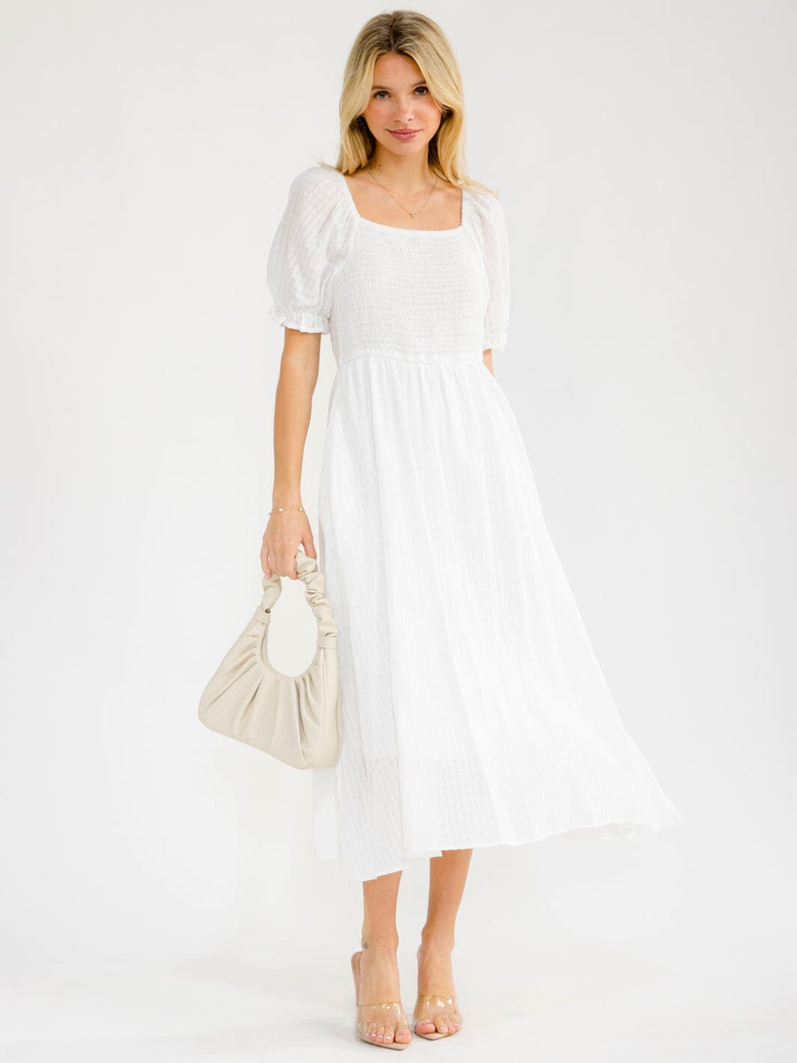 100% Cotton Dress in White