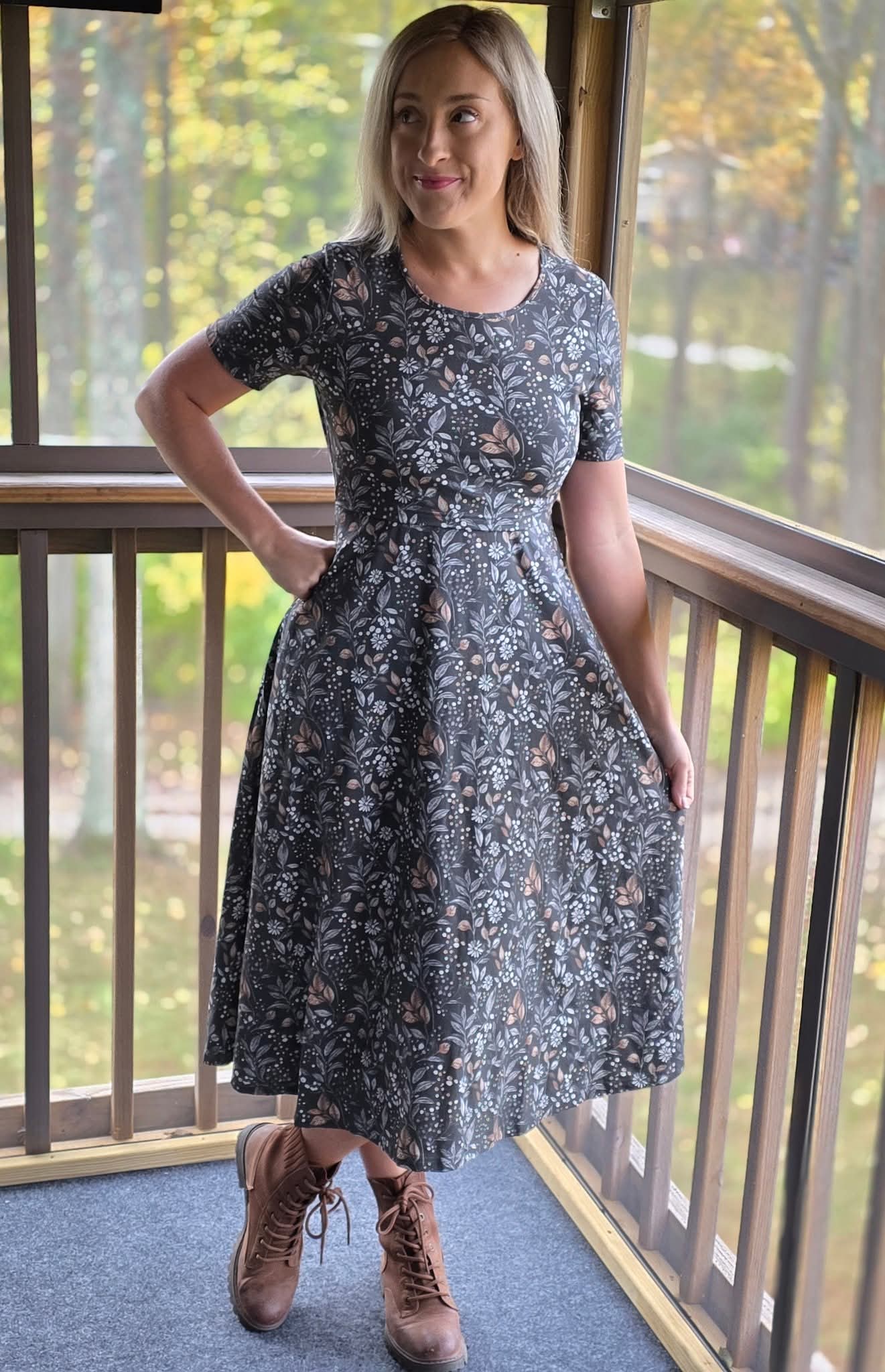 Floral "Ivy" Cotton Twirl Dress