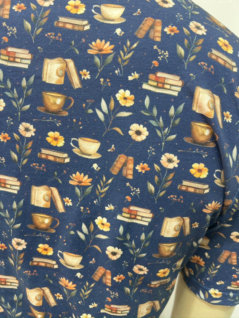 "Novella" Books Print Cotton Twirl Dress