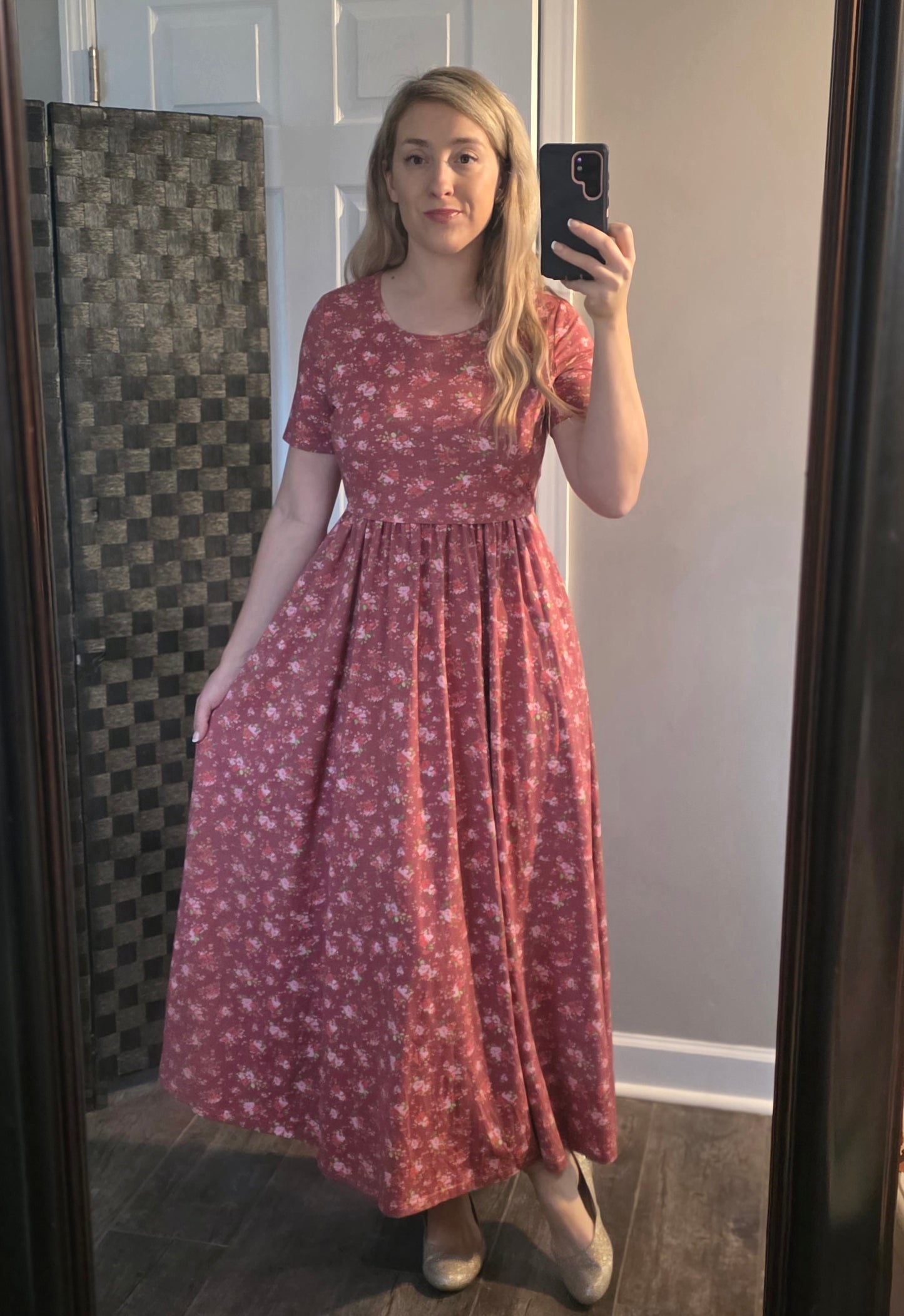 Romantic Blooms Cotton Nursing-Friendly Maxi Dress