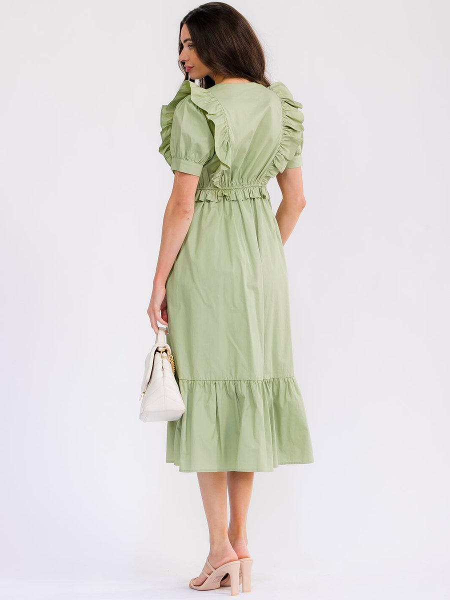 100% Cotton Dress in Sage