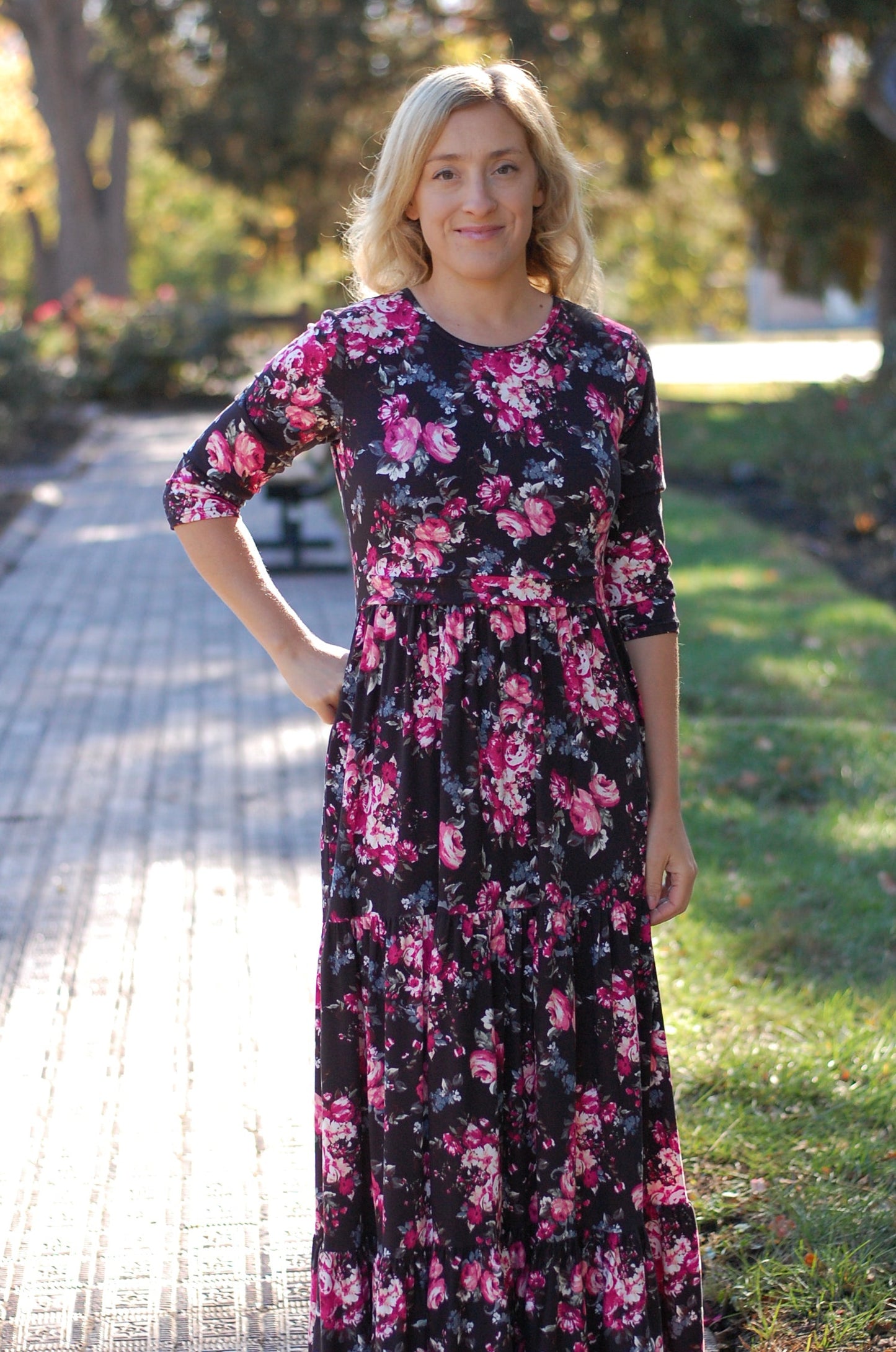 "Rose in Bloom" Tiered Nursing & Maternity Friendly Dress