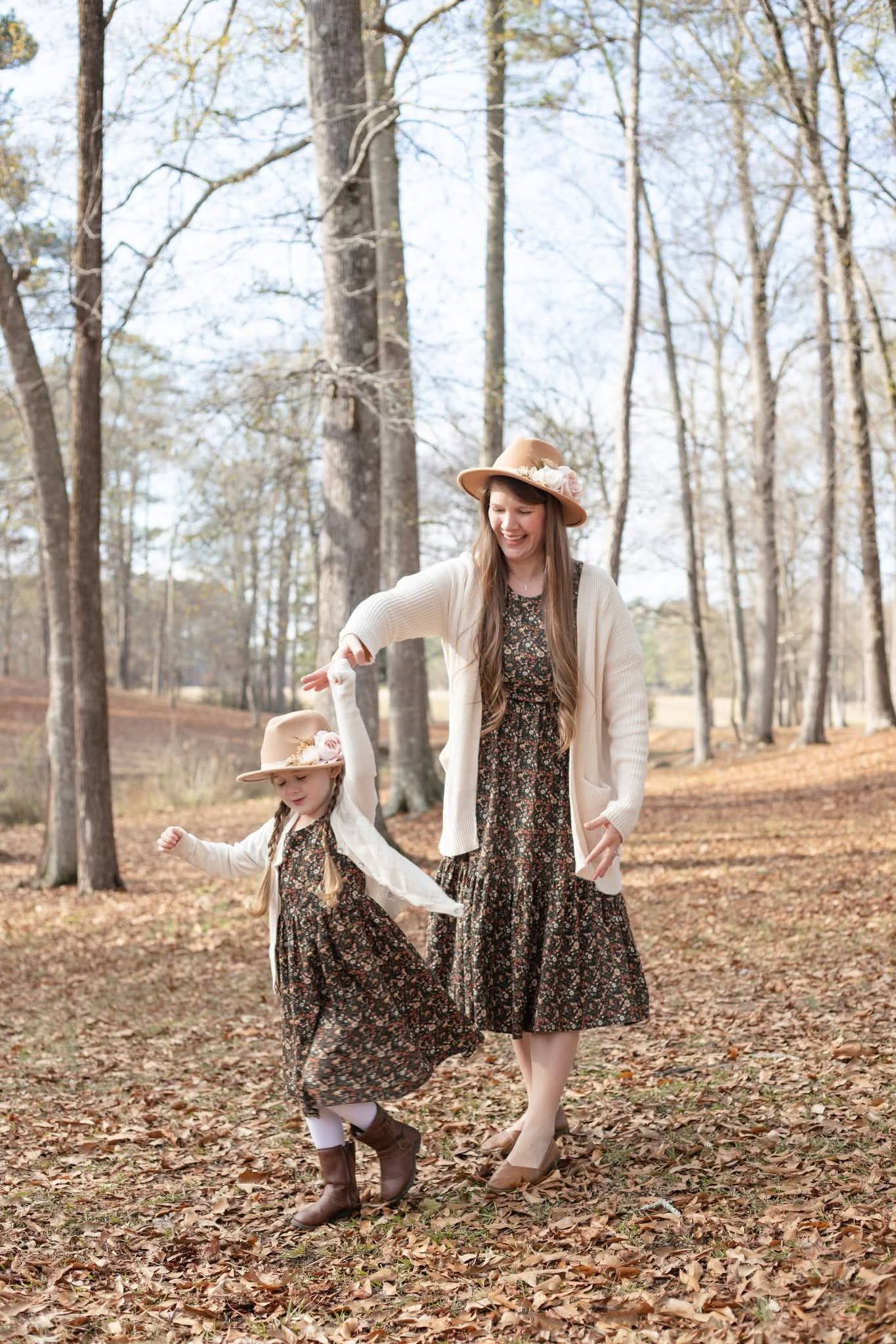 Butterfly Garden Cotton Tiered Midi Dress