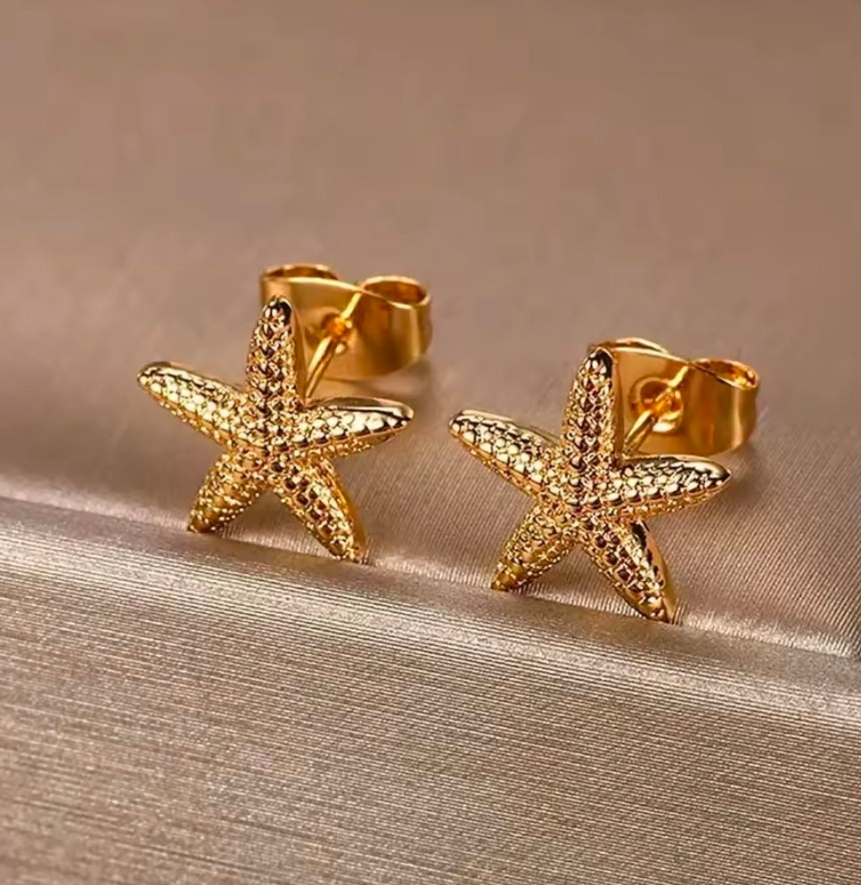 Gold Starfish Earrings