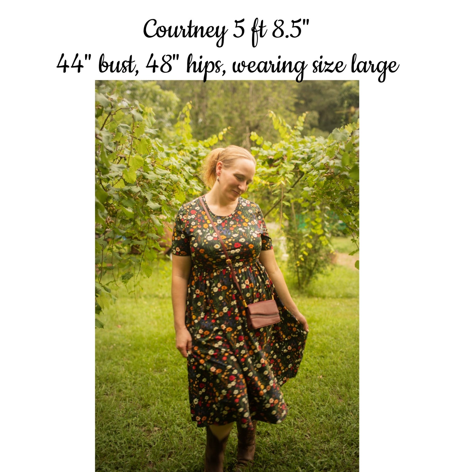 Pre-order "Midnight Wildflower"  Cotton Homestead Midi Dress