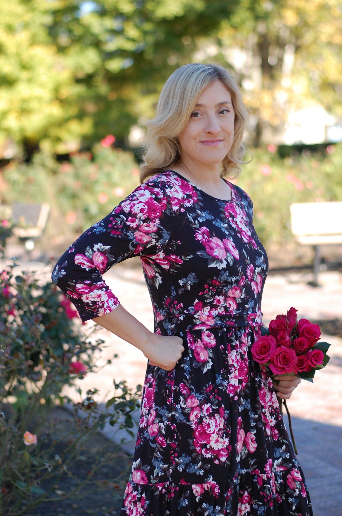 "Rose in Bloom" Tiered Nursing & Maternity Friendly Dress