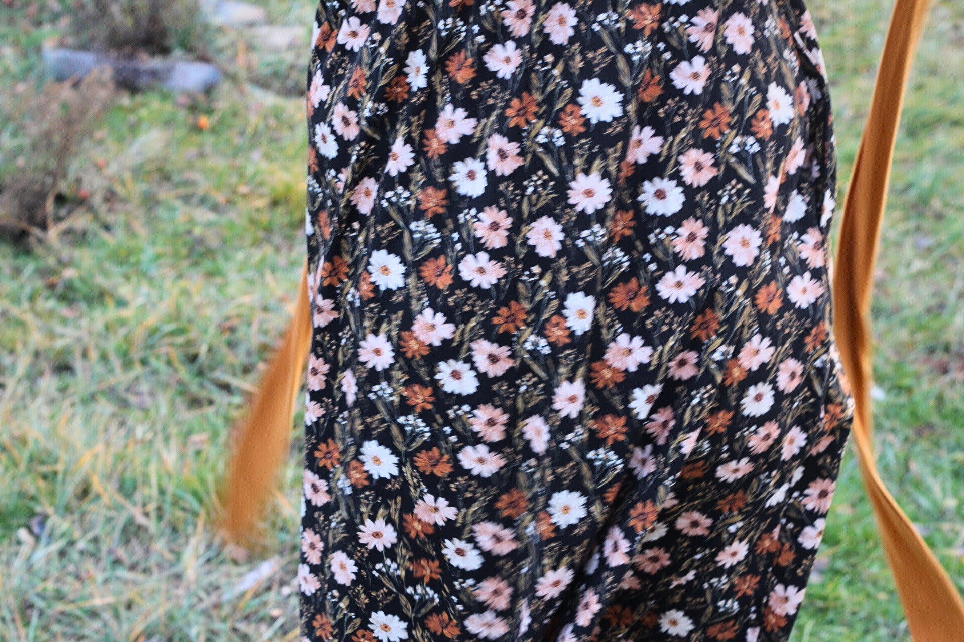 Autumn Blooms Cotton Homestead Midi Dress