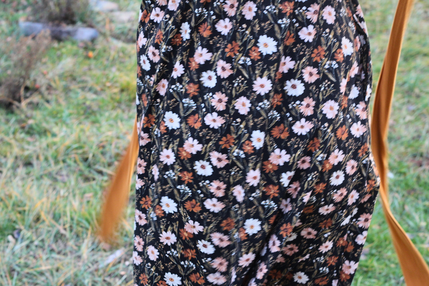 Autumn Blooms Cotton Homestead Midi Dress