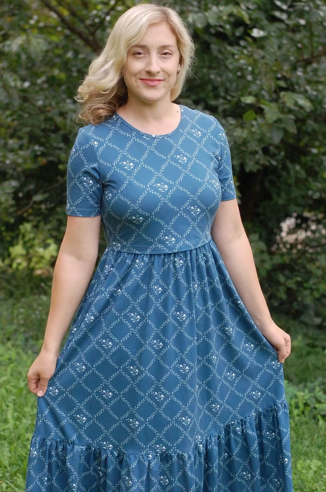 Pre-Order "Noel"  Midi Dress with Natural Waist Bodice